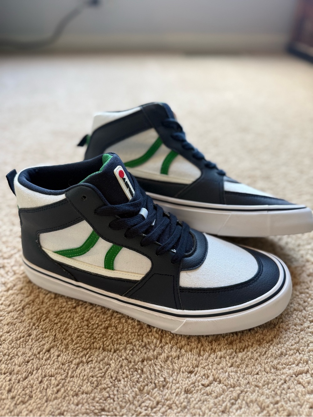 Airwalk Men's Navy, White & Green High-Top Sneakers